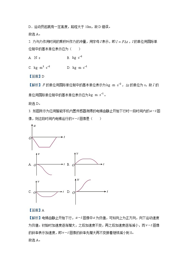 2024~2025学年河北省邯郸市高一上学期1月期末物理试卷（解析版）第2页