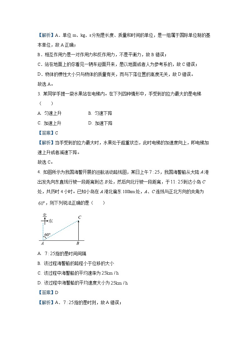 2024~2025学年陕西省咸阳市高一下学期开学物理试卷（解析版）第2页