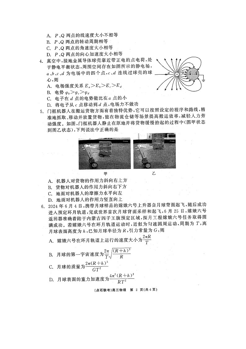 2024~2025学年辽宁省名校联盟（点石联考）高三下学期开学联考（图片版）物理试卷第2页