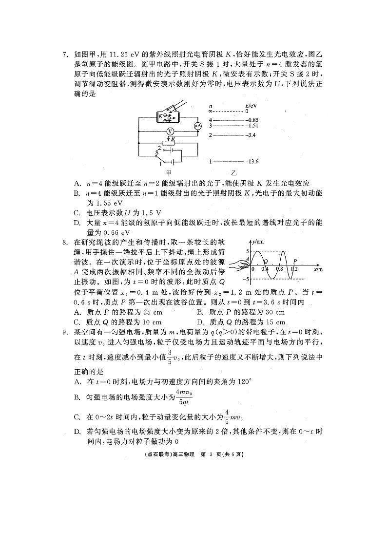 2024~2025学年辽宁省名校联盟（点石联考）高三下学期开学联考（图片版）物理试卷第3页