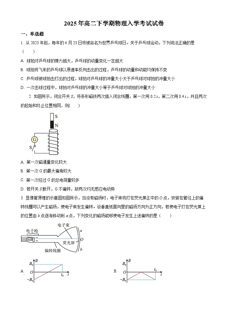 湖南省岳阳市临湘市2024-2025学年高二下学期开学物理试题（原卷版+解析版）第1页