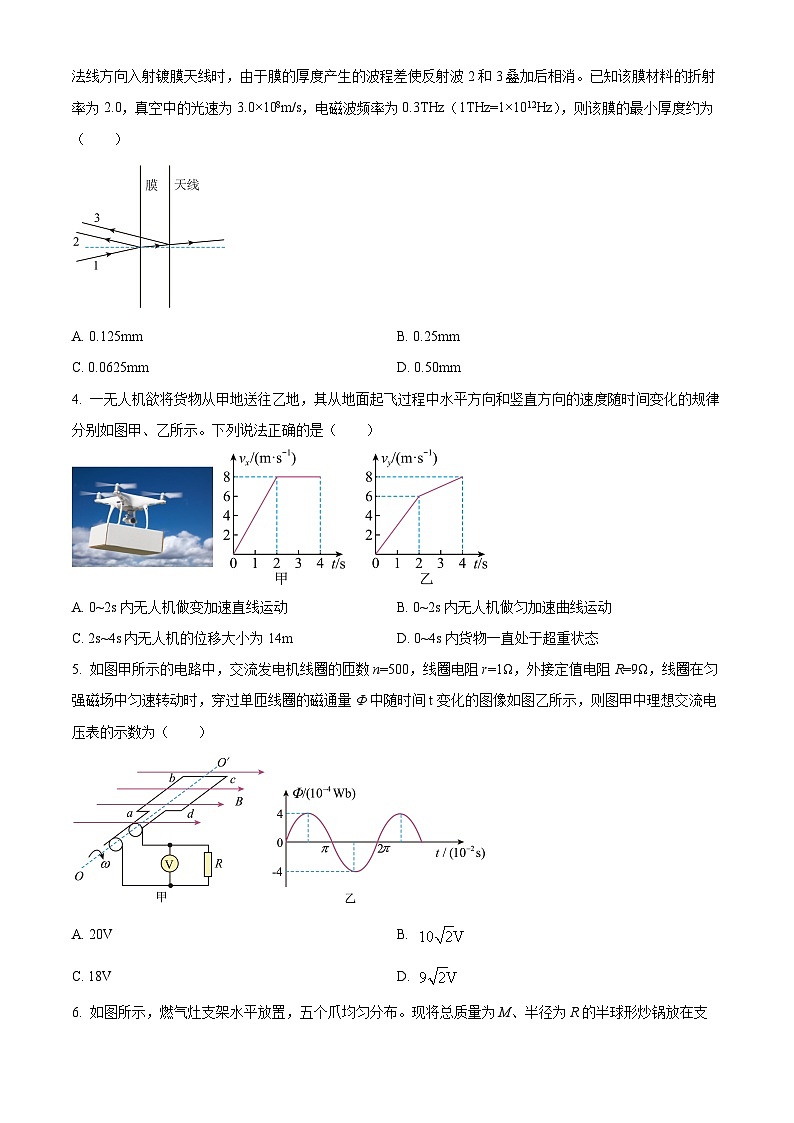 2025届山东省泰安市高三下学期3月一模物理试题（原卷版+解析版）第2页