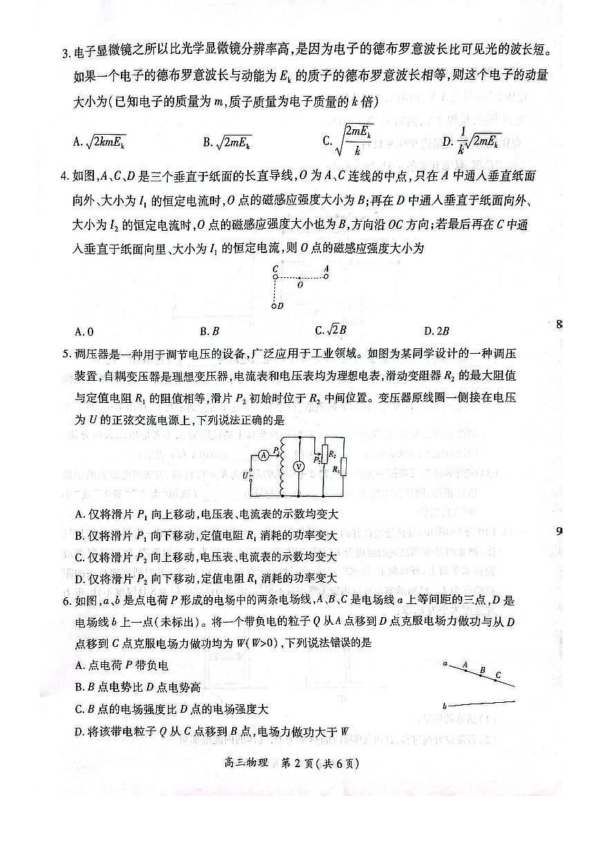 江西省稳派上进联考2025届高三下学期二轮总复习3月联合检测-物理试卷+答案第2页