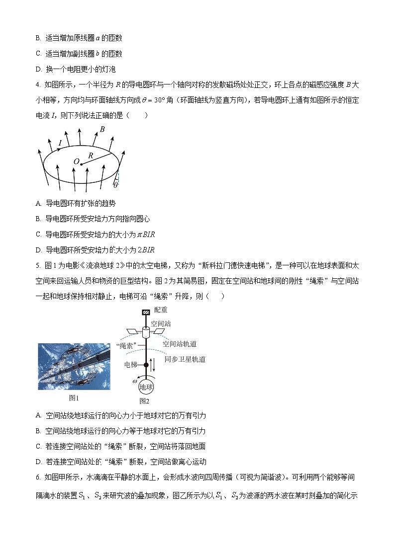 精品解析：2025届江苏省盐城市射阳中学高三上学期一模物理试题（原卷版）第2页