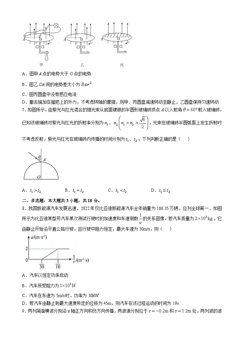 广东省中山市华侨中学2024-2025学年高三下学期第六次模拟考试（二模）物理试题及答案与解析第3页
