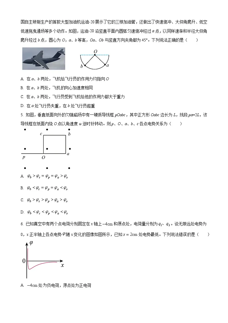山西省2024-2025学年高三下学期2月开学摸底考试物理试题（原卷版+解析版）第2页