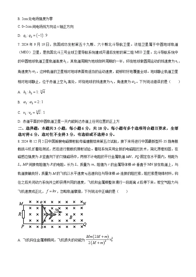 山西省2024-2025学年高三下学期2月开学摸底考试物理试题（原卷版+解析版）第3页