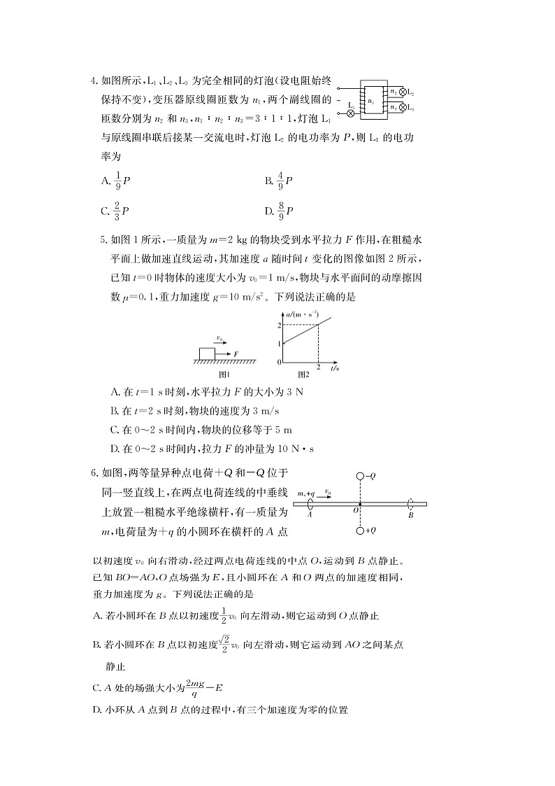湖南省佩佩教育2025届高三下学期2月开学联考试题  物理  图片版无答案第2页