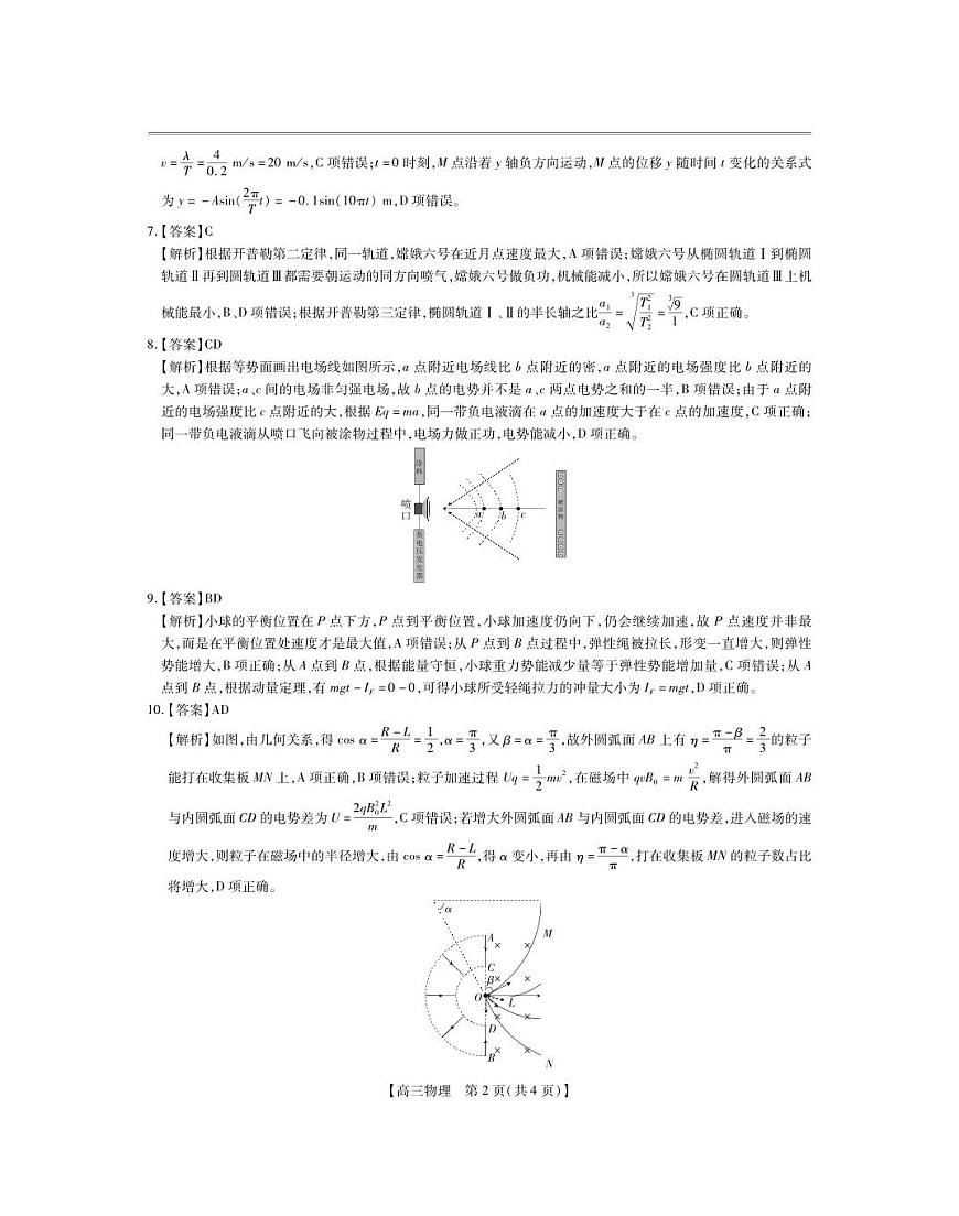 25届湛江市高三调研考试·物理答案第2页