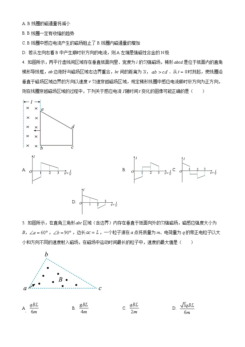湖北省汉阳一中、江夏一中、洪山高中2024-2025学年高二下学期2月联考物理试卷（原卷版+解析版）第2页