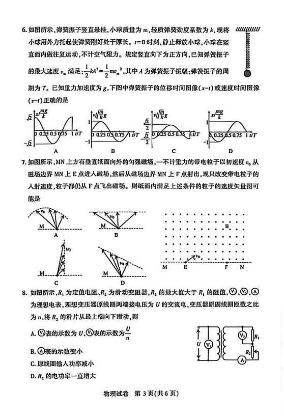 2025届湖北省八市高三下学期3月联考（二模）物理试题第3页