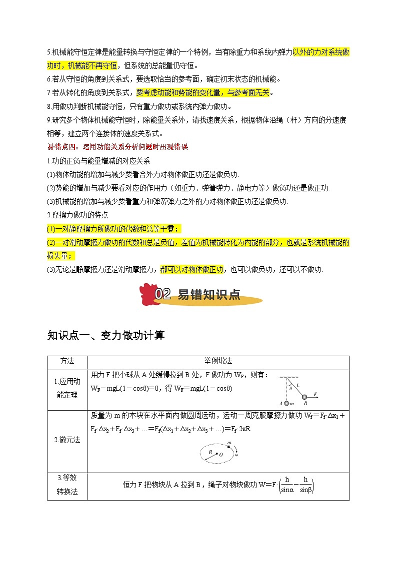2025版高考物理易错点透析讲义易错点06 使用功和能关系解决力学问题（4陷阱点6考点6题型）（解析版）第3页