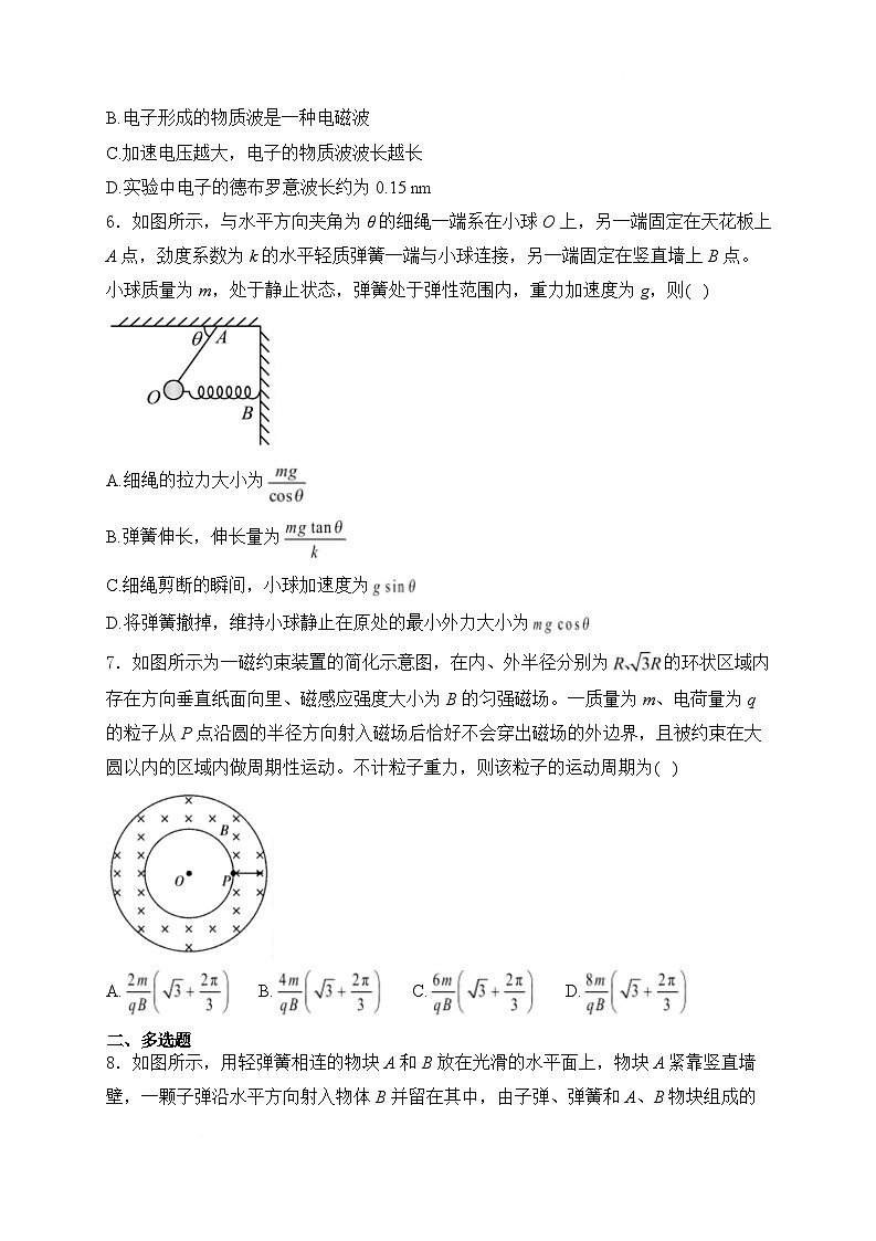 河北省沧州市五县2025届高三下学期3月第一次模拟联考试题 物理 含解析第3页