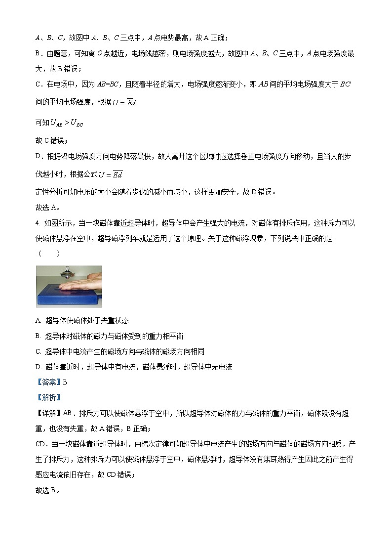 广东省清远市2024-2025学年高二上学期期末考试物理试题  Word版含解析第3页