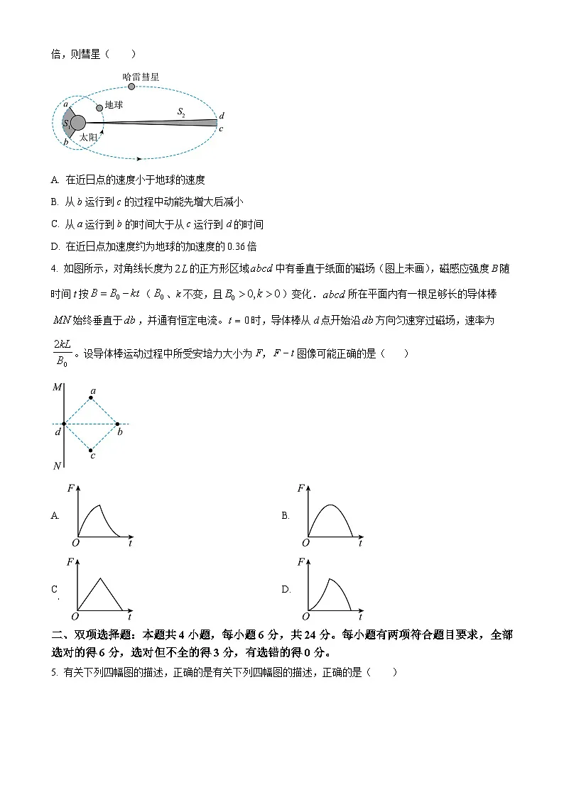 福建省三明第一中学2024-2025学年高三下学期2月月考物理试题（原卷版+解析版）第2页