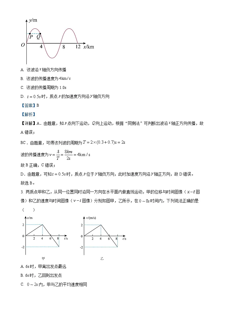 2025届山西省高三下学期考前适应性测试启航（一模）物理试卷 Word版含解析第2页