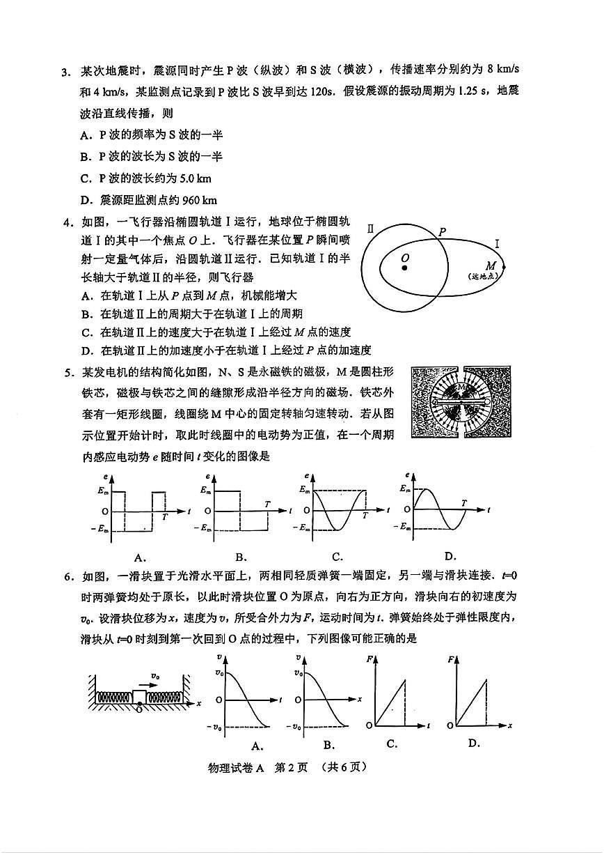2025年广州高考一模物理试题第2页
