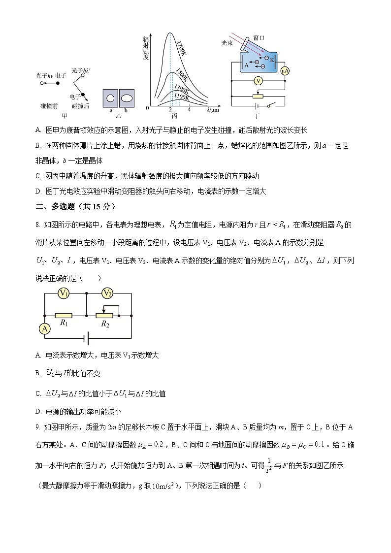 2025届湖南省长沙市地质中学高三下学期一模物理试题（原卷版）第3页