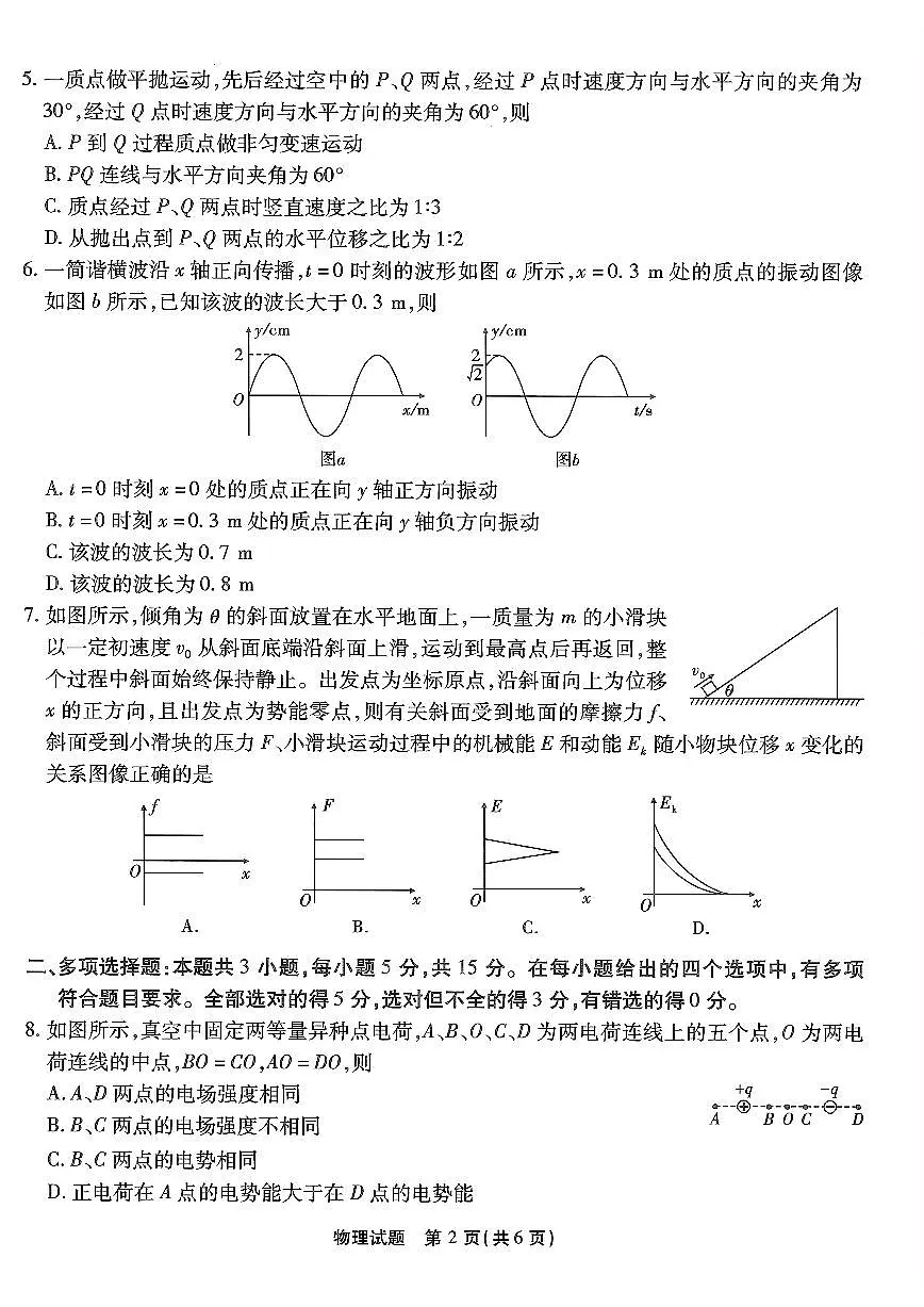 2024届重庆市南开中学高三第九次质量检测-物理试卷（含答案）第2页