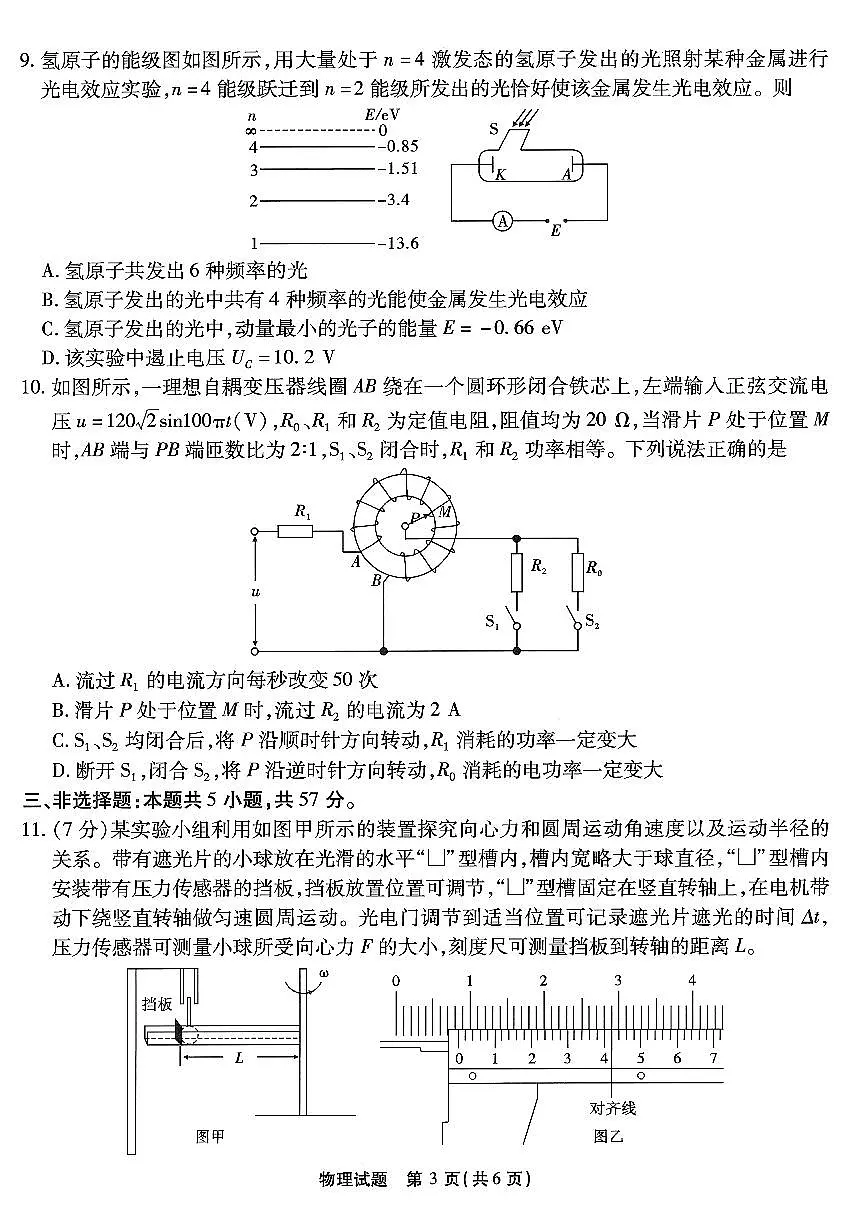 2024届重庆市南开中学高三第九次质量检测-物理试卷（含答案）第3页