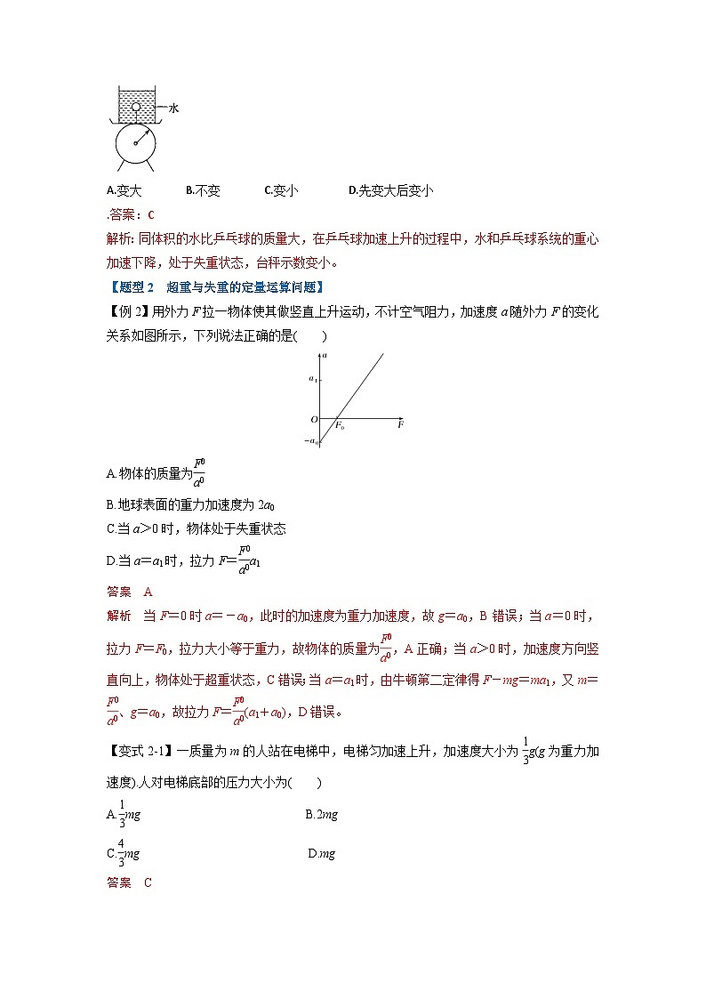 人教版高中物理（必修一）同步题型训练专题4.7 超失重问题（解析版）第3页