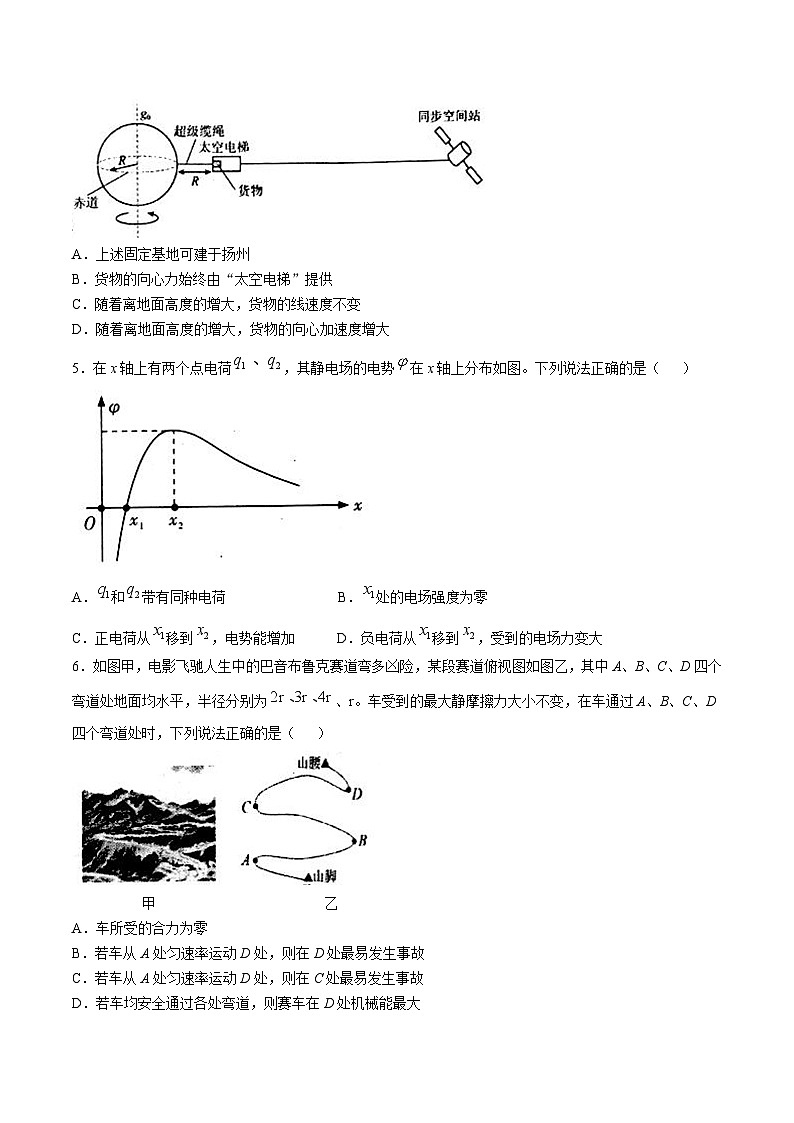江苏省扬州市高邮市2025届高三上学期12月学情调研测试物理试卷（含答案）第2页