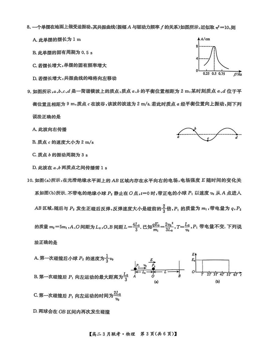 2025洛阳强基联盟高二下学期3月联考试题物理PDF版含解析第3页