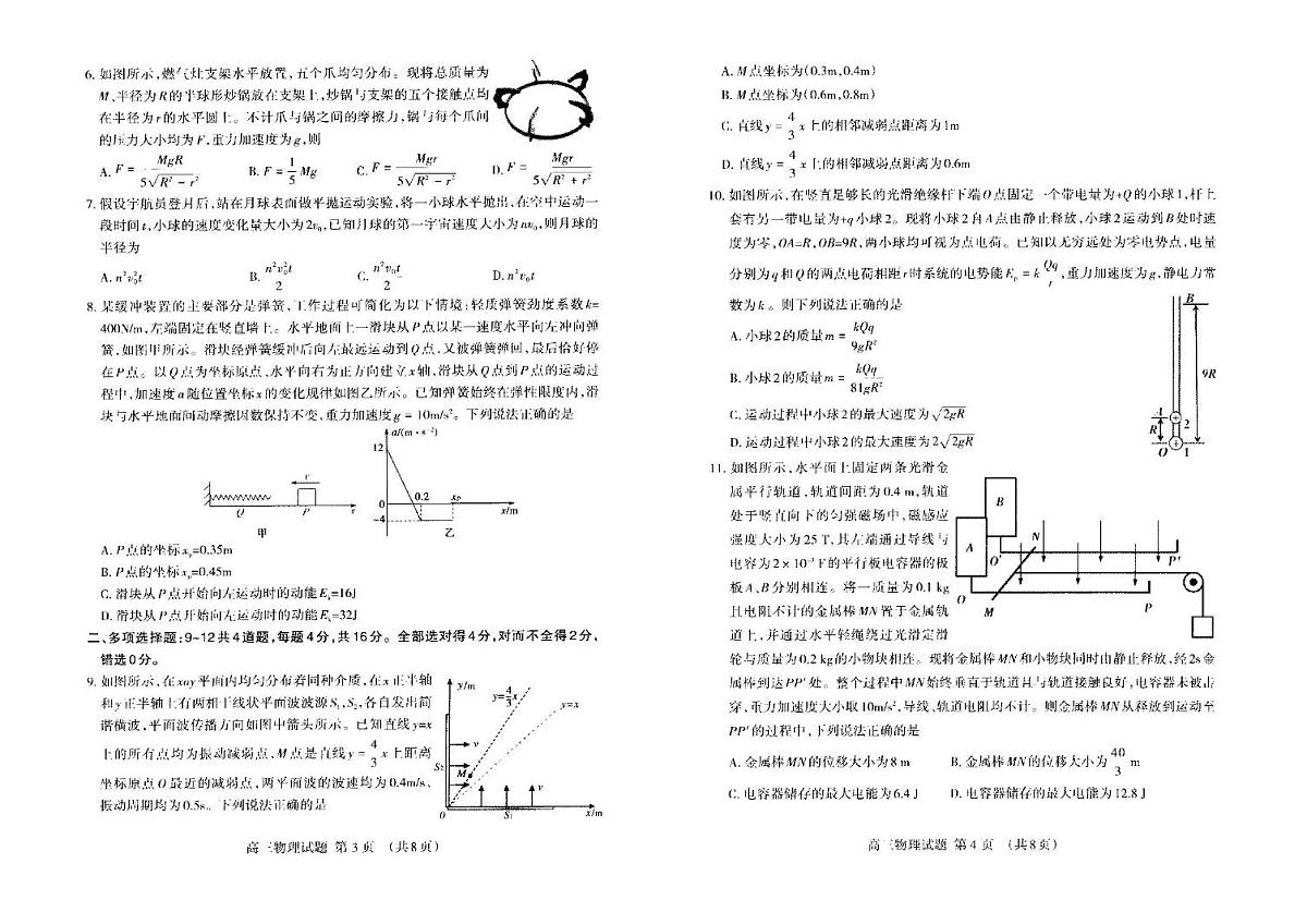 2025年泰安高三物理一模试题第2页