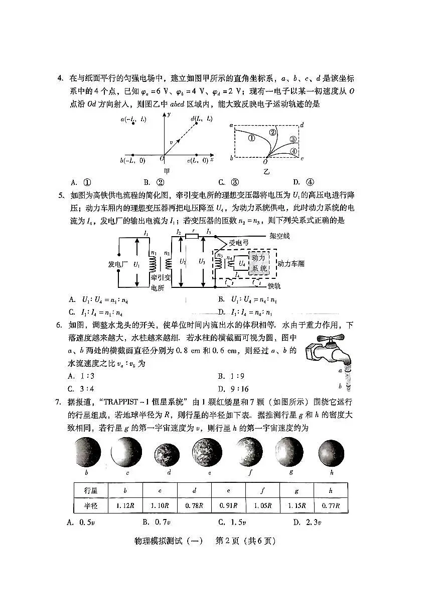 2024届广东省高三下学期3月一模考试-物理试卷（含答案）第2页