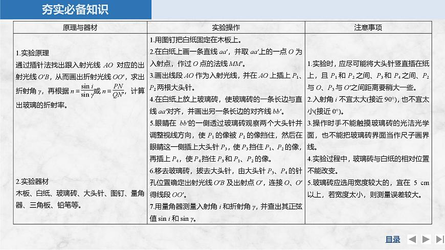2025届高三物理一轮复习精品课件第十三章光学实验十八测量玻璃的折射率第5页