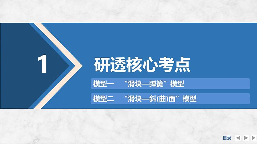 2025届高三物理一轮复习精品课件第六章动量守恒定律专题强化十一“滑块—弹簧”模型和“滑块—斜（曲）面”模型第4页