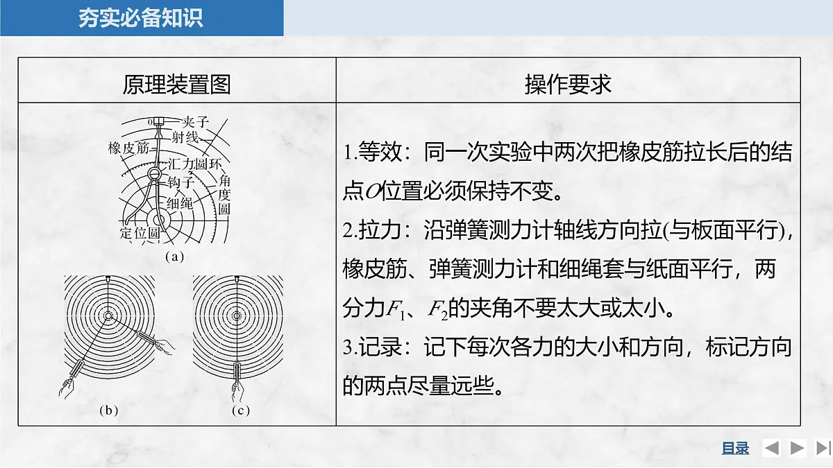2025届高三物理一轮复习精品课件第二章相互作用实验三探究两个互成角度的力的合成规律第4页