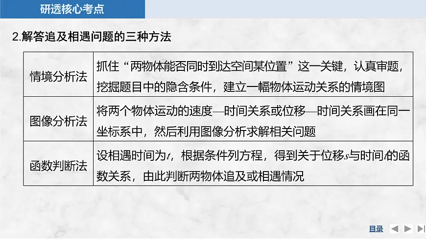 2025届高三物理一轮复习精品课件第一章运动的描述匀变速直线运动的研究专题强化二追及相遇问题第6页