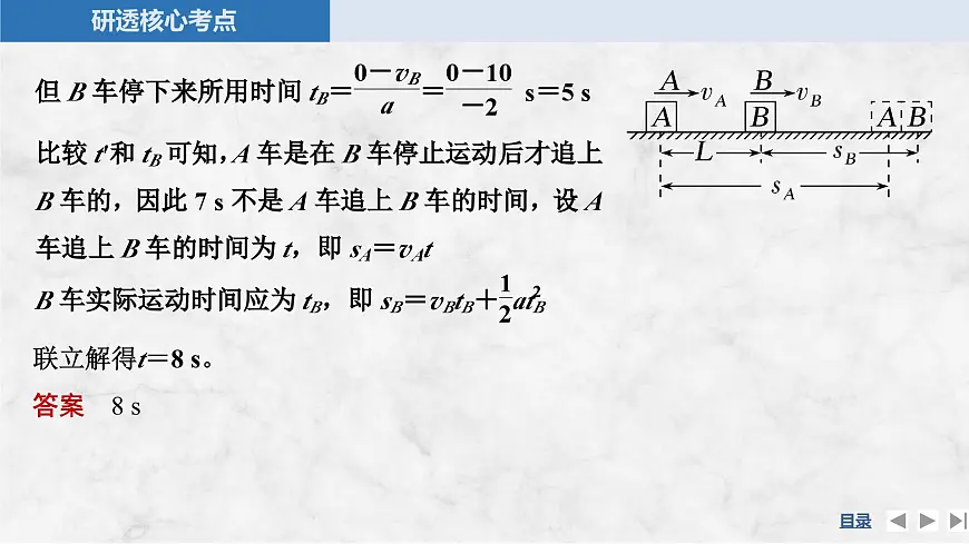 2025届高三物理一轮复习精品课件第一章运动的描述匀变速直线运动的研究专题强化二追及相遇问题第8页
