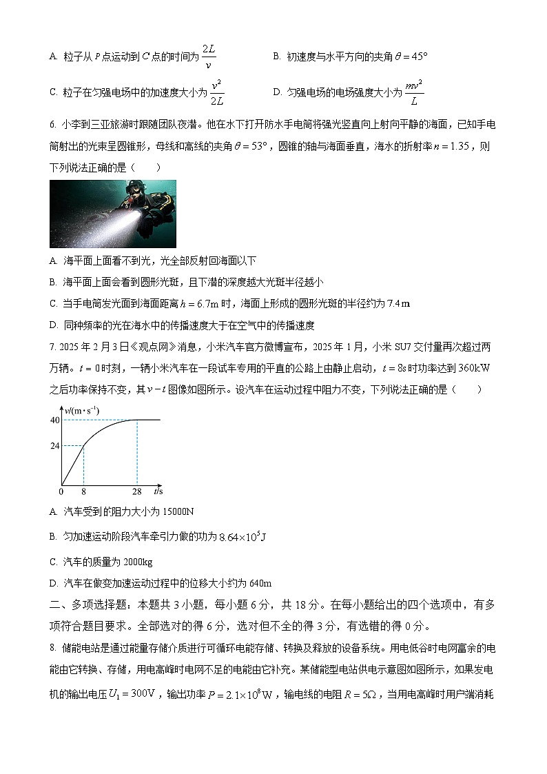 云南省丽江市第一中学2024-2025学年高三下学期3月联考物理试题第3页