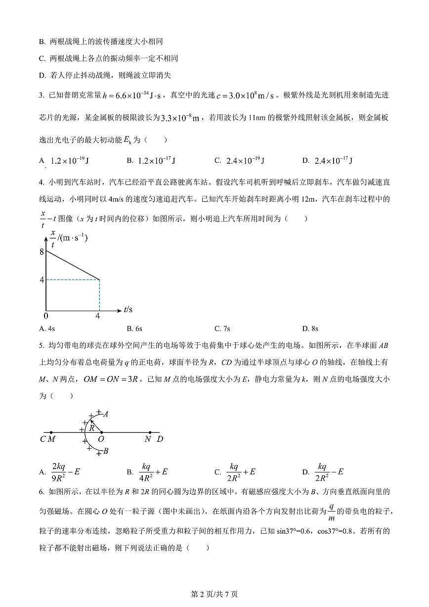 2024届广西高三二模试卷-物理（含答案）第2页