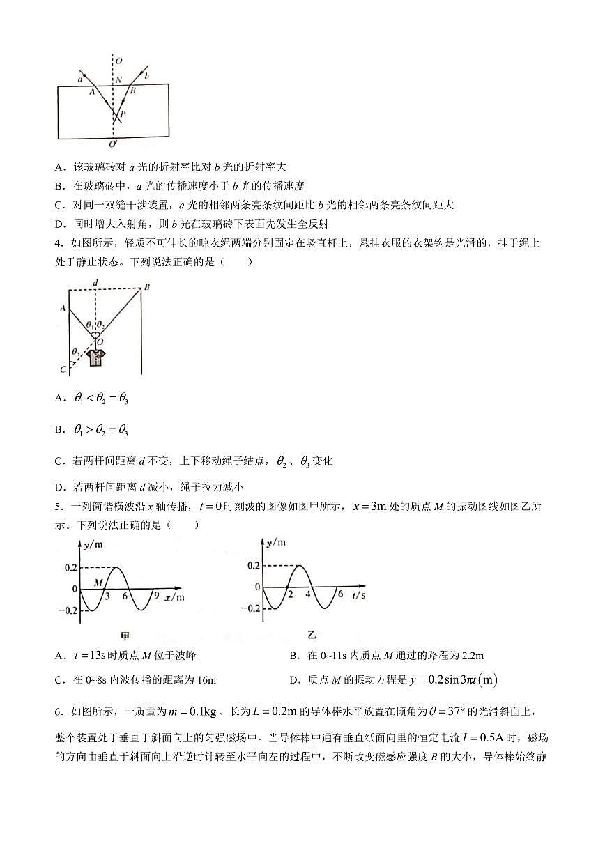 2024届广西南宁市、河池市高三教学质量二模-物理试卷（含答案）第2页