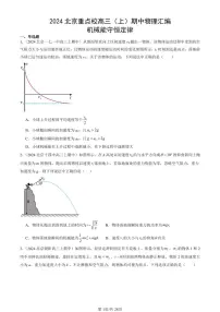2024北京重点校高三（上）期中真题物理汇编：机械能守恒定律