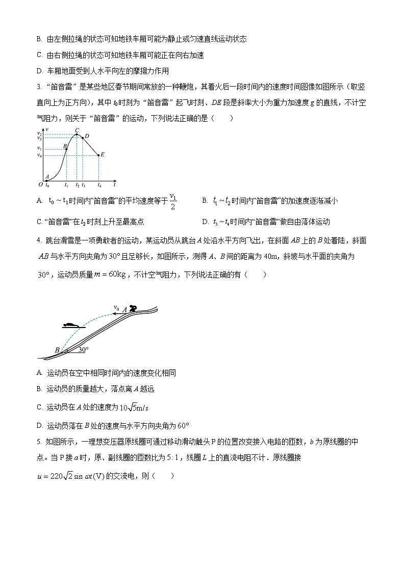 2025届重庆市名校联盟高三下学期3月考第一次联合考试物理试题（原卷版+解析版）第2页
