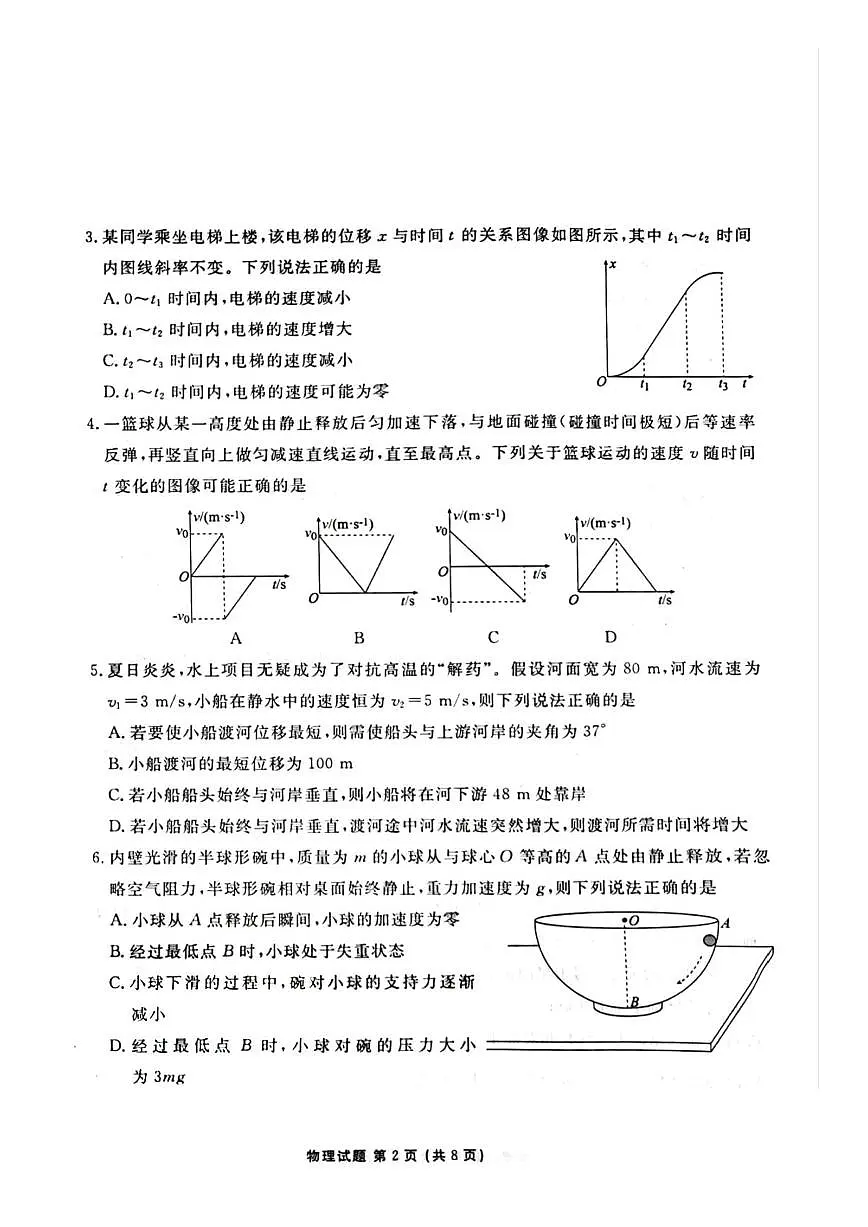 2024届广东省高三年级10月份大联考试卷-物理试题（含答案）第2页
