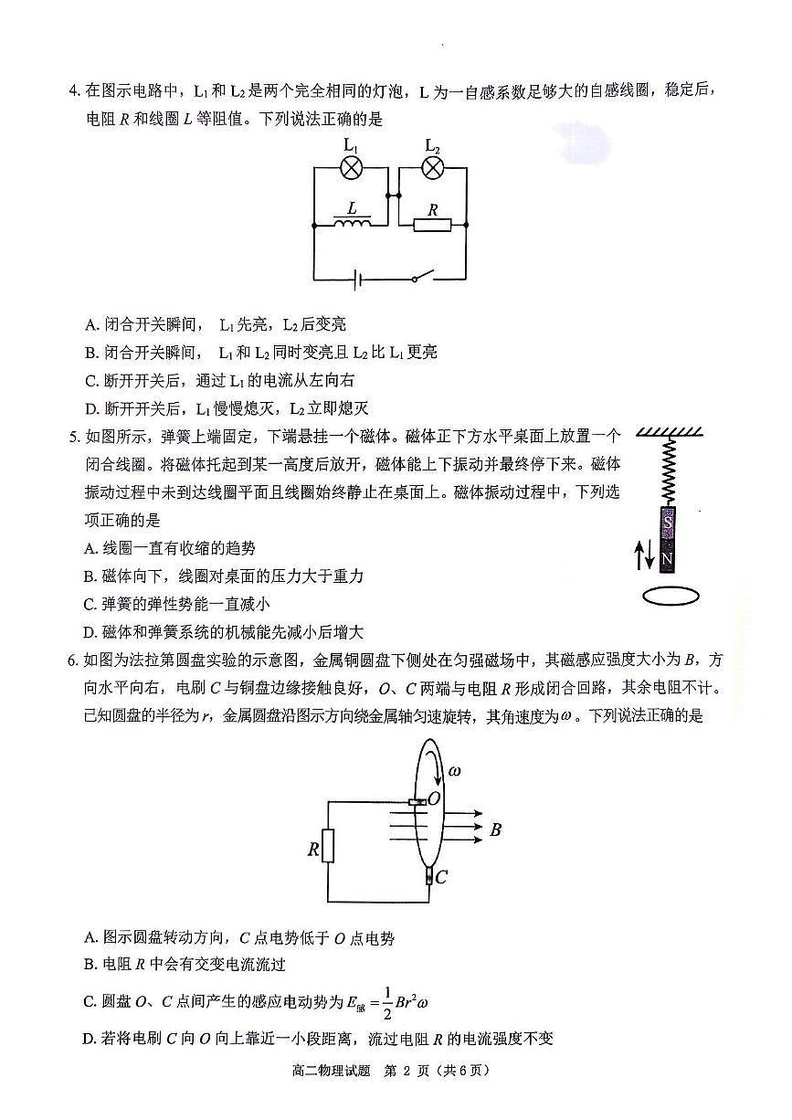 河南省驻马店市环际大联考2024-2025学年高二下学期3月阶段考试（一）物理试卷（PDF版附解析）第2页