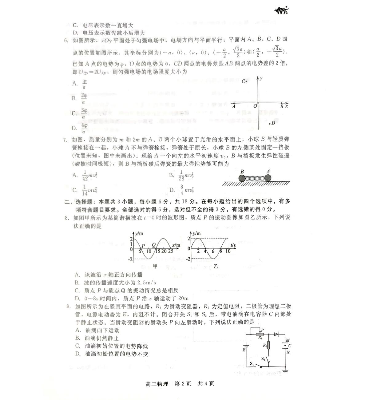 2024届河北省新时代高三上学期12月阶段测试-物理试题（含答案）第2页
