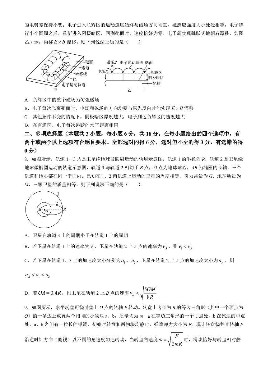 河北省衡水同卷2024届高三下学期一模考-物理试卷（含答案）第3页
