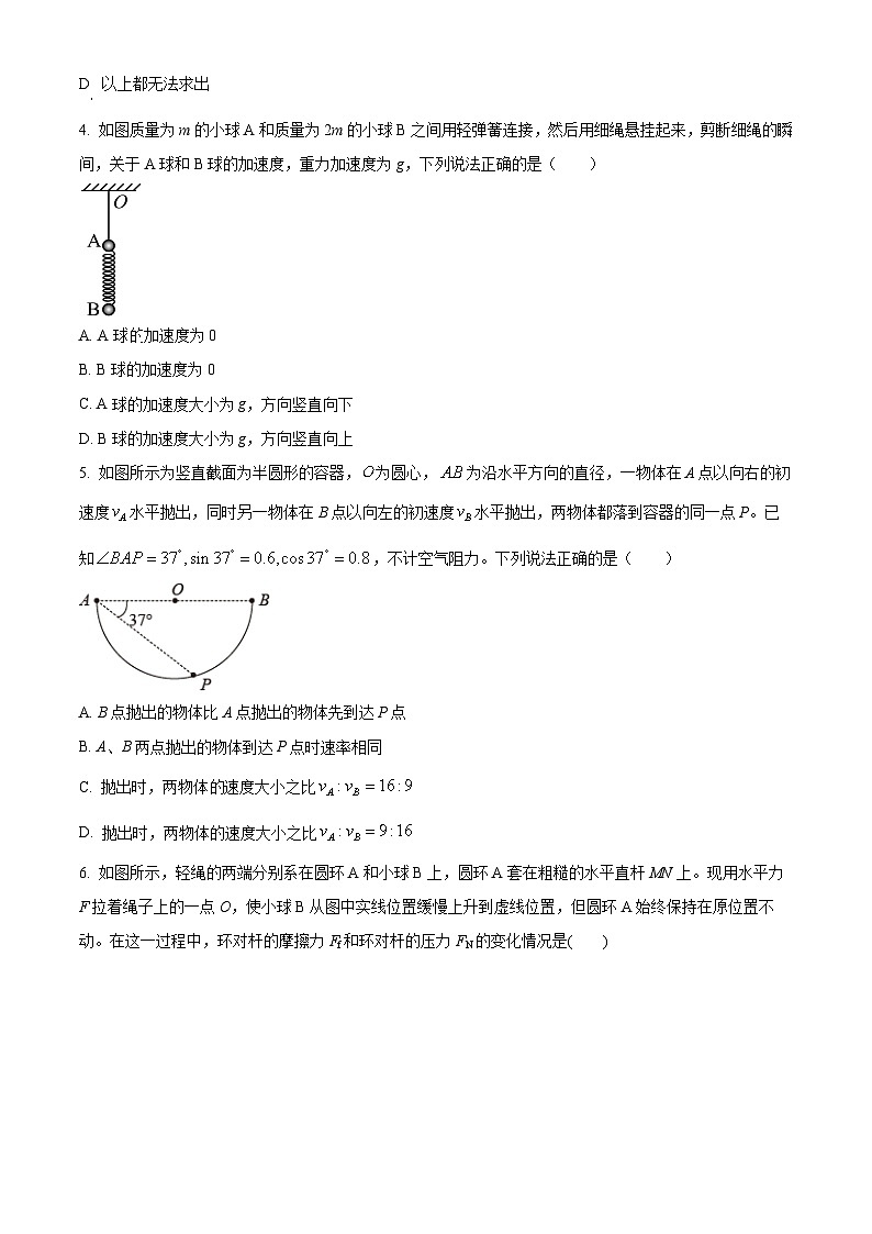 吉林省长春市长春外国语学校2024-2025学年高一下学期开学物理试题（原卷版+解析版）第2页