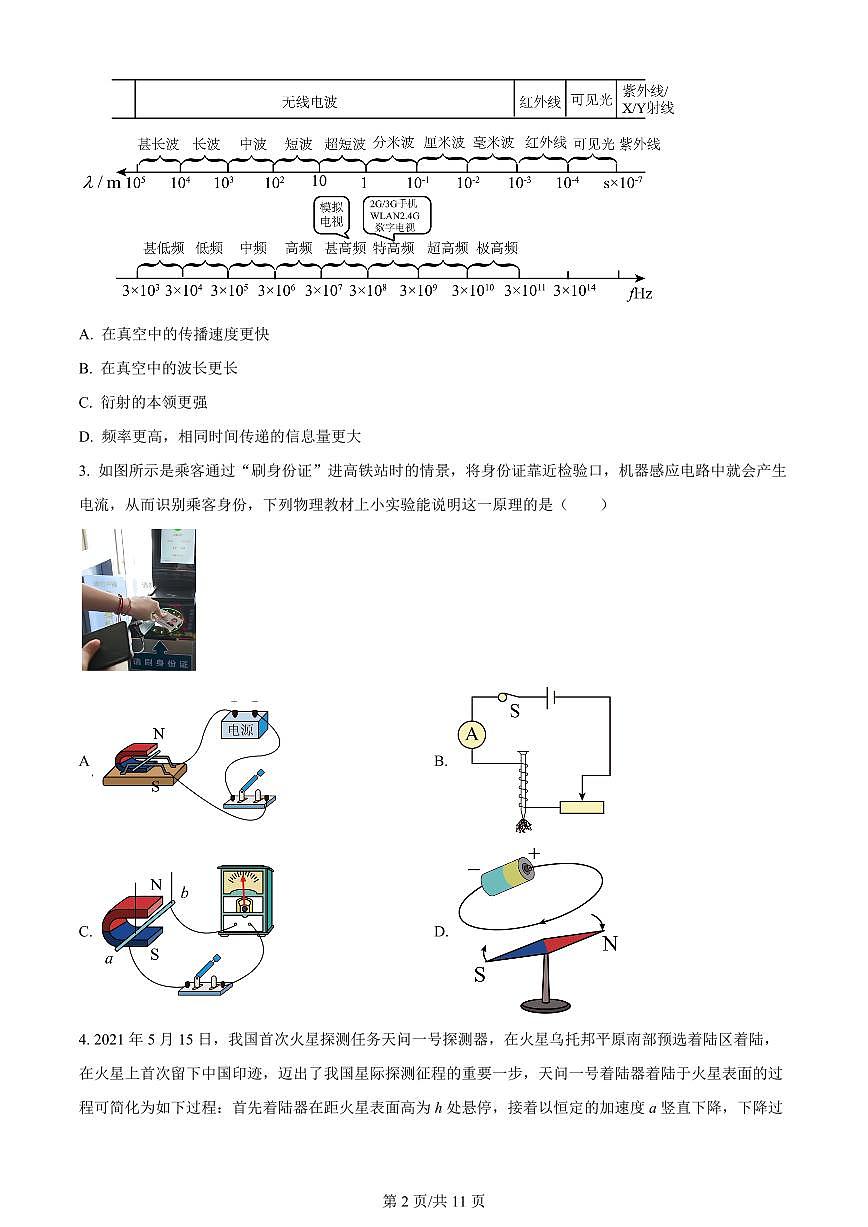 2024届河南省TOP二十名校高三上学期调研考试（七）（12月）-物理试题（含答案）第2页