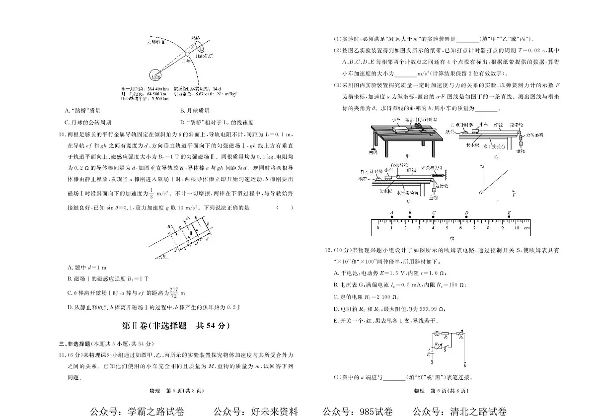 衡水同卷2024届高三下学期二模试题 物理 PDF版含答案第3页