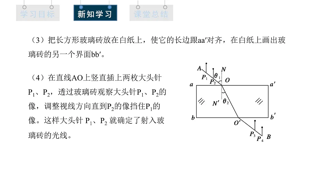 4.1 课时2 实验：测量玻璃的折射率 课件 高二物理人教版（2019）选择性必修1第6页