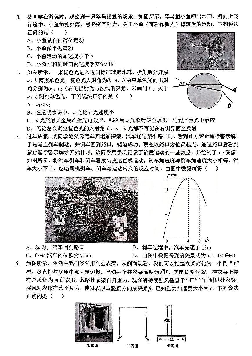 2024届湖北省新高考协作体高三下学期一模考试-物理试卷（含答案）第2页