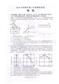 2024届湖南省常德市高三下学期3月模拟考试-物理试卷（含答案）