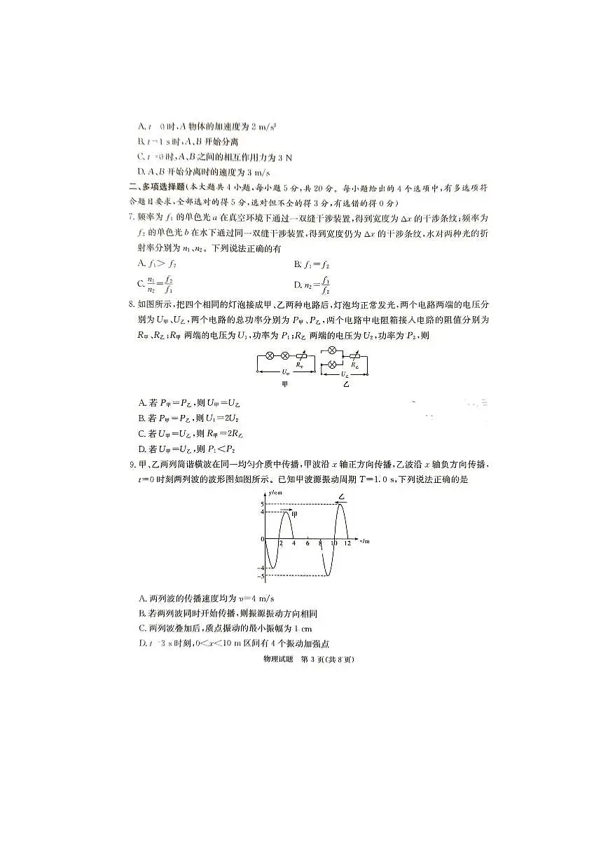 2024届湖南省娄底市高三二模-物理试卷（含答案）第3页